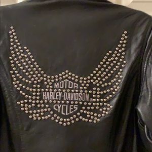 Harley Davidson Black leather studded jacket
